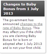 Budget 2013 Baby Bonus