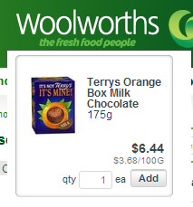 Woolworths Terrys Chocolate Orange